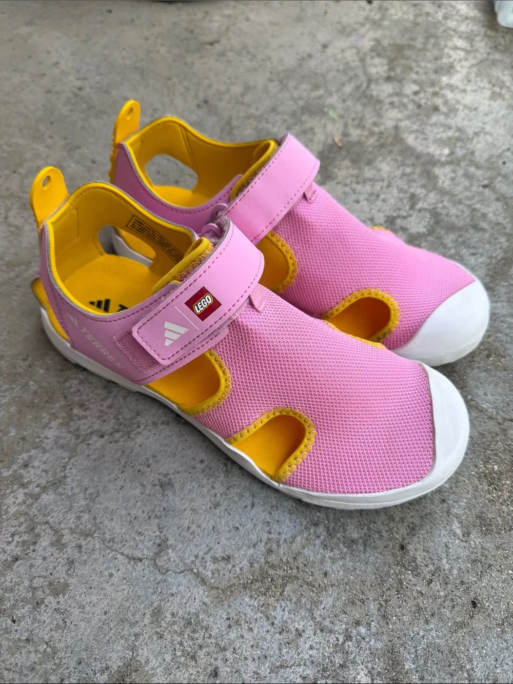 adidas Kids Pink and Yellow LEGO Sport Sandals